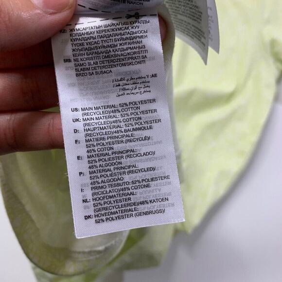 Adidas Polo Shirt Mens M Medium White Lime Abstract Geometry Pattern Golf - Picture 9 of 12